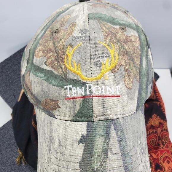 10 Point Antler Camo Hat Velcro Baseball Cap - Picture 4 of 9